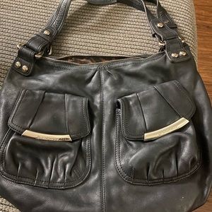 B. Makowsky Black Leather hobo bag.